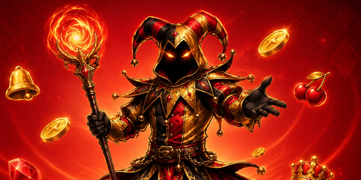BetBluff welcome casino package met gemaskerde joker en gouden munten